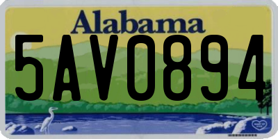 AL license plate 5AV0894