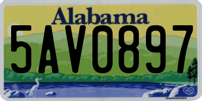AL license plate 5AV0897