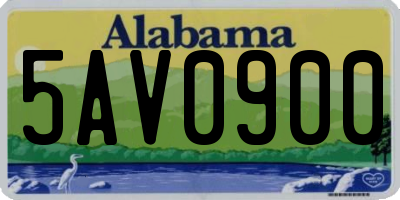 AL license plate 5AV0900