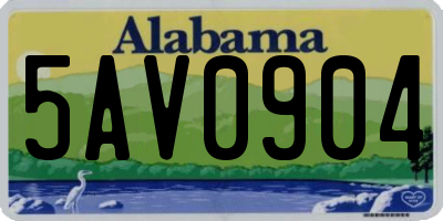 AL license plate 5AV0904