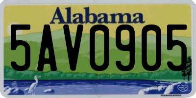 AL license plate 5AV0905