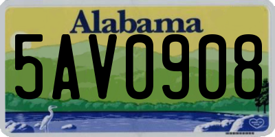 AL license plate 5AV0908