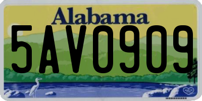 AL license plate 5AV0909