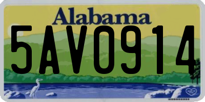 AL license plate 5AV0914