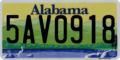 AL license plate 5AV0918