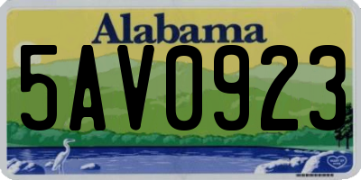 AL license plate 5AV0923