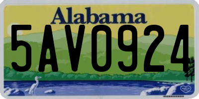 AL license plate 5AV0924