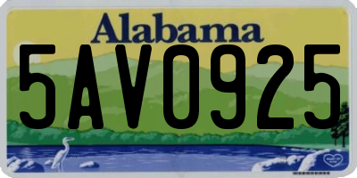 AL license plate 5AV0925
