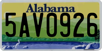 AL license plate 5AV0926