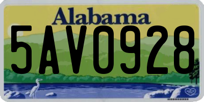 AL license plate 5AV0928