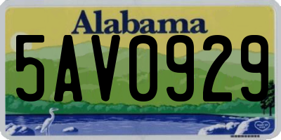 AL license plate 5AV0929