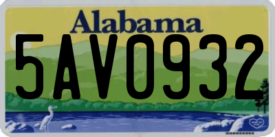 AL license plate 5AV0932