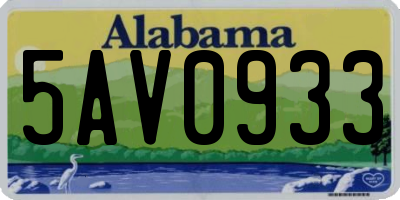 AL license plate 5AV0933