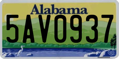 AL license plate 5AV0937