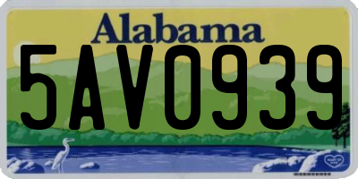 AL license plate 5AV0939