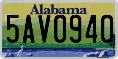 AL license plate 5AV0940