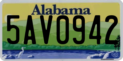 AL license plate 5AV0942