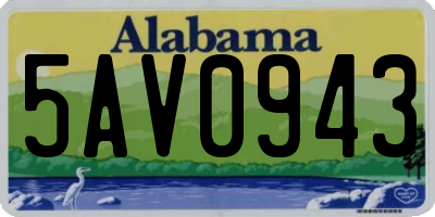 AL license plate 5AV0943