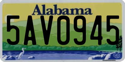 AL license plate 5AV0945