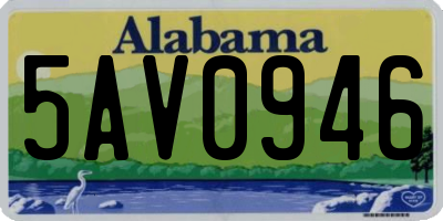 AL license plate 5AV0946