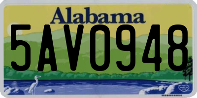 AL license plate 5AV0948