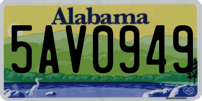 AL license plate 5AV0949