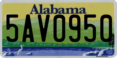 AL license plate 5AV0950