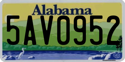 AL license plate 5AV0952