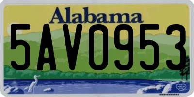 AL license plate 5AV0953