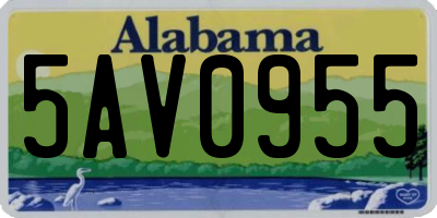 AL license plate 5AV0955