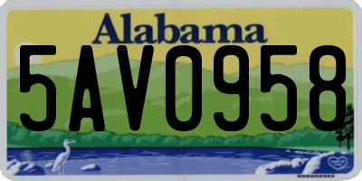 AL license plate 5AV0958
