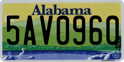 AL license plate 5AV0960