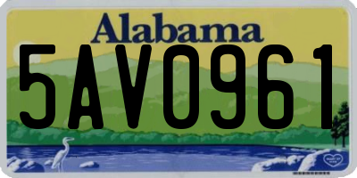 AL license plate 5AV0961