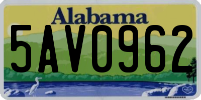 AL license plate 5AV0962