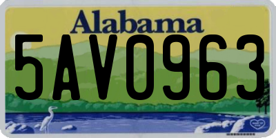 AL license plate 5AV0963