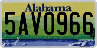 AL license plate 5AV0966