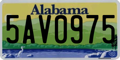 AL license plate 5AV0975