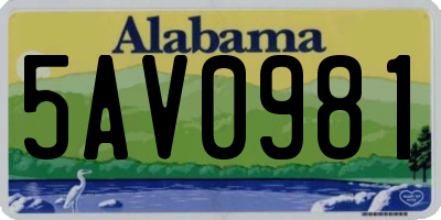 AL license plate 5AV0981
