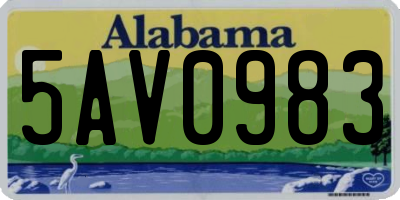 AL license plate 5AV0983