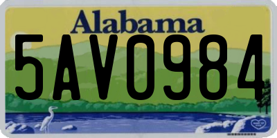 AL license plate 5AV0984