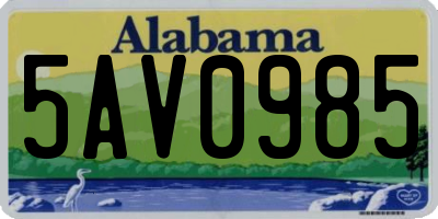 AL license plate 5AV0985