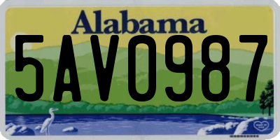AL license plate 5AV0987