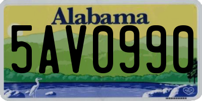 AL license plate 5AV0990