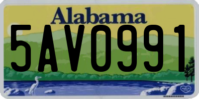 AL license plate 5AV0991
