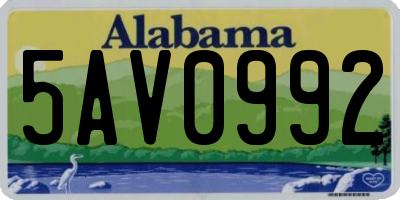 AL license plate 5AV0992