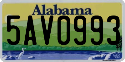 AL license plate 5AV0993