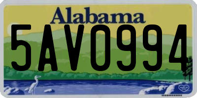 AL license plate 5AV0994