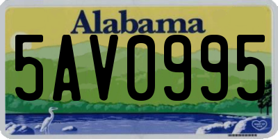 AL license plate 5AV0995