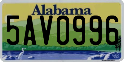 AL license plate 5AV0996