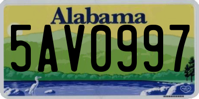 AL license plate 5AV0997